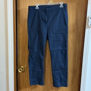 Womens brushed cotton blue casual pants